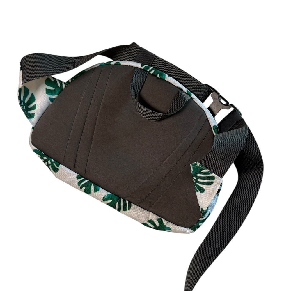 Green palm Leaf Print Women's hip crossbody Bag travel vacation tropical - Picture 5 of 5